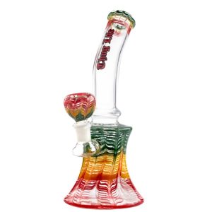 Bong Cristal Percolator Thug Lebensdauer gebogener Hals 22 cm.