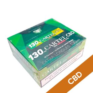 Smoking paper poster 130 mm &amp; tips cbd unbleached hemp 24 ud.