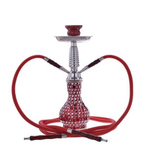 Shisha Malik Khouribga zerbrochenes Glas rot 38 cm.