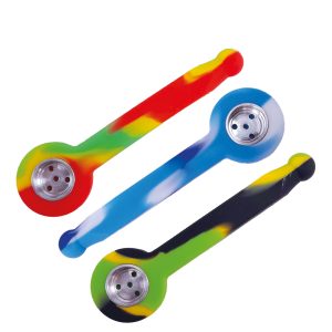 Silikonpfeife, Metallkopf, 90 mm. Mix-Farben-Packung mit 3 Einheiten.
